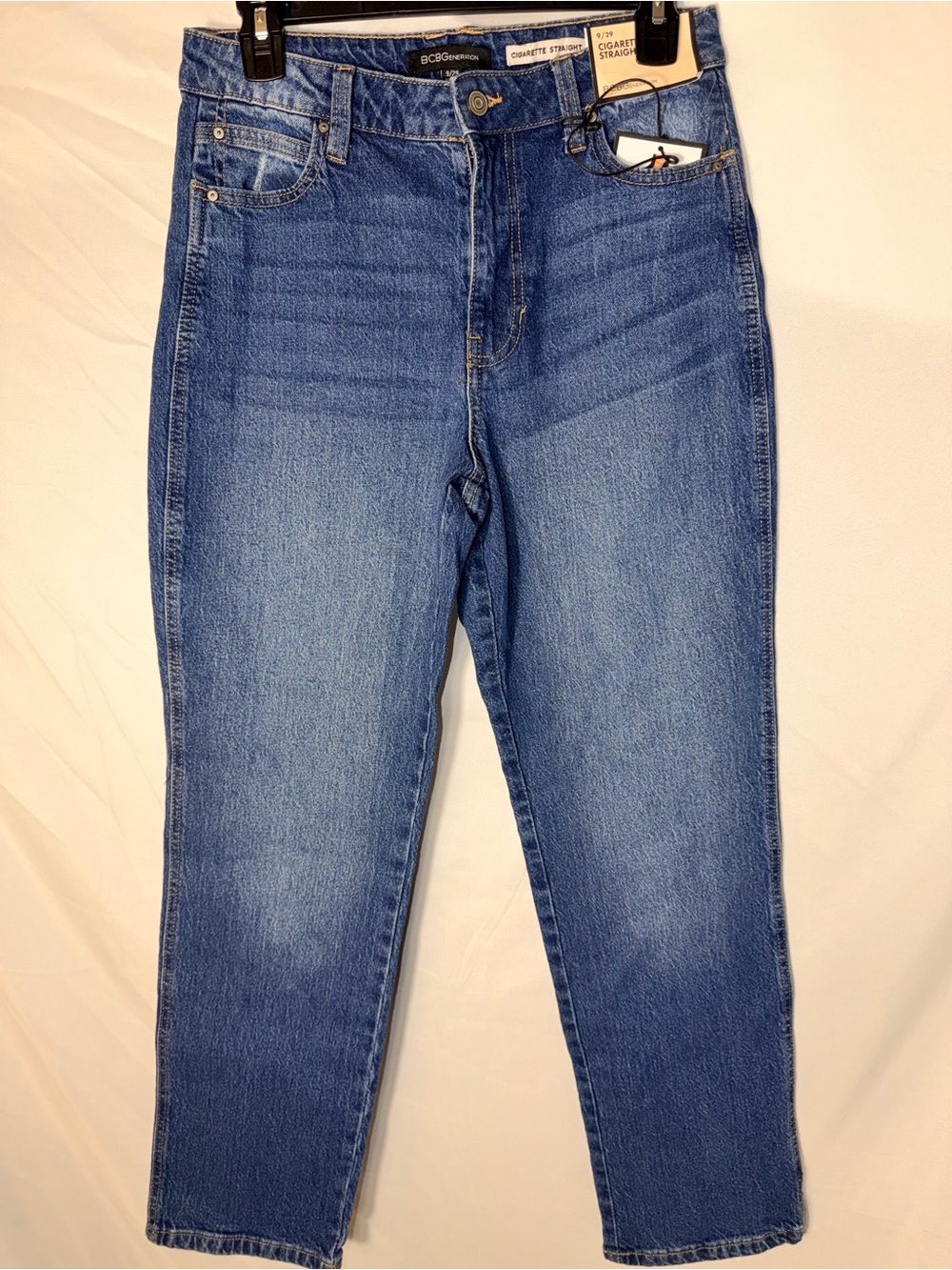 BCBGeneration Cigarette Straight Jeans in a classic blue wash